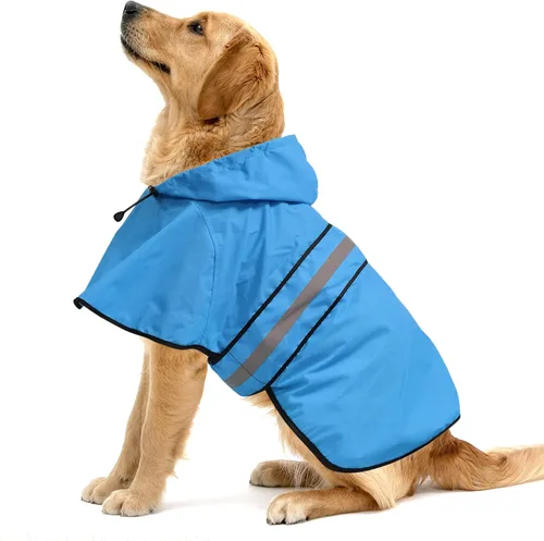 Vista 17 de Impermeables Reflectantes Impermeables para Perros - Chaqueta de Lluvia Ajustable para Cachorros, Chubasqueros Ligeros con Capucha para Perros