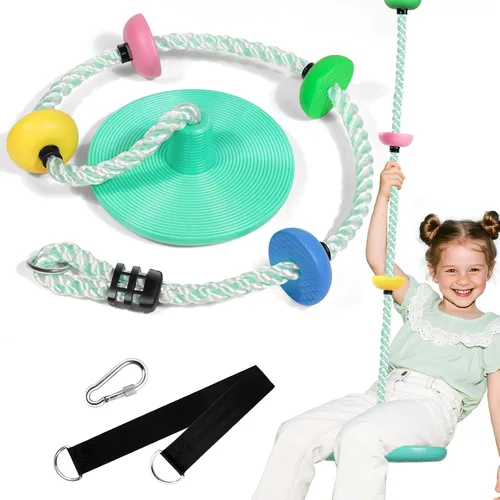Vista 11 de ZNCMRR Cuerda de Escalada para Columpio de Árbol, Asiento de Columpios Resistente de Reemplazo para Niños, Asiento de Columpios de Escalada