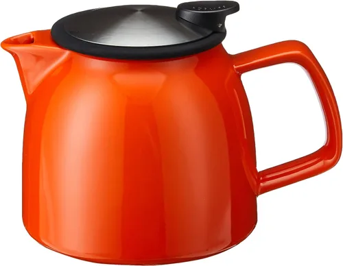 Vista 5 de FORLIFE Bell - Tetera de cerámica con infusor de cesta, 26 onzas/26.0 fl oz, grafito negro