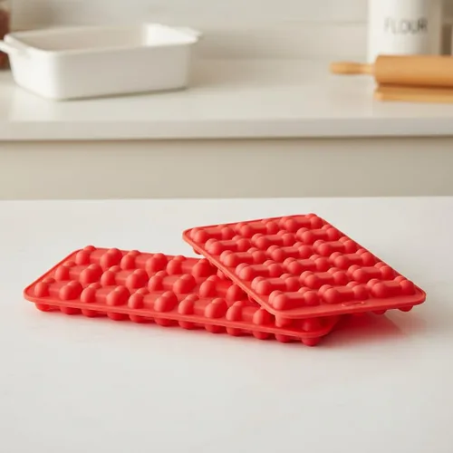 Vista 6 de Paquete de 2 moldes de silicona para huesos de perro, mini molde reutilizable para golosinas caseras para perros, chocolate, dulces, gomitas