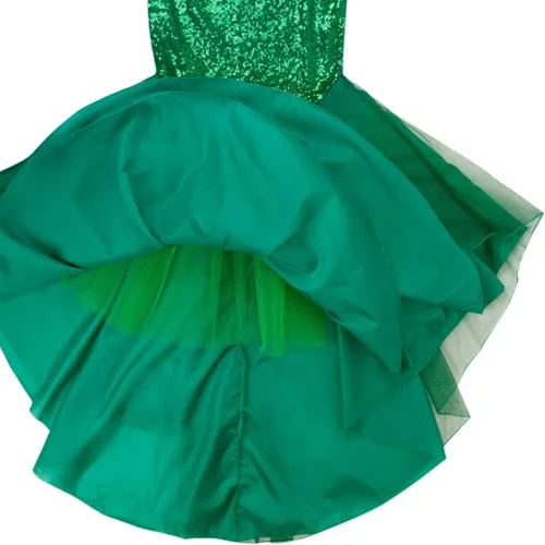 Vista 6 de TSSOE Disfraz de sirena para mujer con lentejuelas brillantes cola larga para fiesta de Halloween