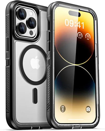 Vista 13 de AICase Funda para iPhone 13 Pro Max [compatible con Magsafe], protección magnética resistente contra caídas, cuerpo completo, a prueba de golpes, a