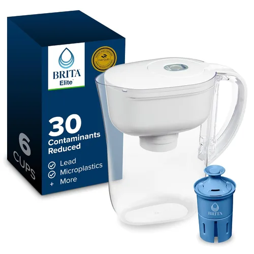 Vista 18 de Jarra con filtro de agua Brita Everyday Elite, elimina el 99% del plomo, incluye 1 filtro, capacidad de 10 tazas, color negro