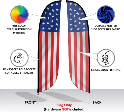 Vista 2 de LookOurWay Bandera de plumas – Banderas publicitarias de 12 pies de alto