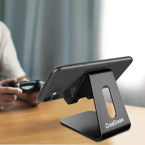 Vista 2 de CreaDream Soporte para Teléfono Celular, Base, Soporte, Soporte de Escritorio de Aluminio Compatible con Switch, Todos los Teléfonos Inteligentes