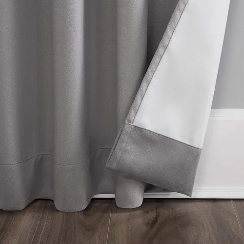 Vista 5 de Sun Zero Hampshire - Panel de cortina de terciopelo con reducción de ruido térmico, pestaña trasera, 100% opaco, 50" x 84", gris