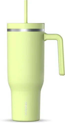 Vista 36 de Hydrapeak Voyager Vaso de 40 oz con Asa y Tapa con Pajita Botella de Agua Reutilizable de Acero Inoxidable Taza de Viaje Compatible con Portavasos
