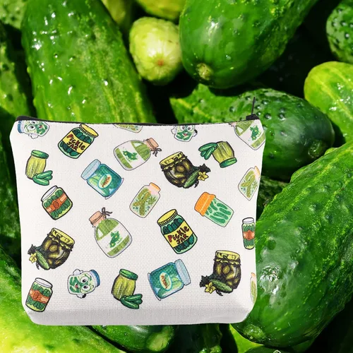 Vista 6 de LEVLO Pickle Bundle Gift Pickle Bachelorette Pickle Lover Bolsa impermeable con cremallera Pickle Queen para mujeres y niñas BFF, Pickle
