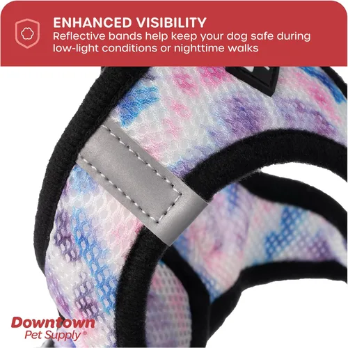Vista 159 de Downtown Pet Supply Arnés para perro Step-in – Sin tirones, malla acolchada ajustable con ribete reflectante, correa de hebilla segura – Arnés