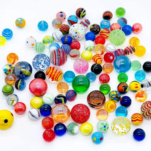 Vista 6 de 20 Canicas Vintage a granel para niños de 4-8-12 años, aficionado para juego de pista de canicas, juguete de canicas pequeño (16mm) (20 piezas)