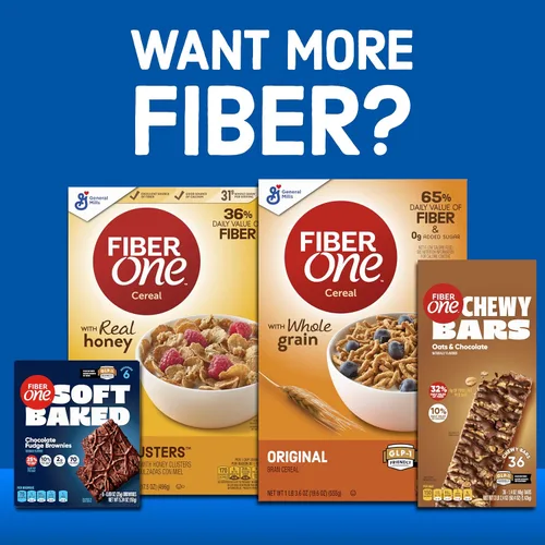 Vista 5 de Fiber One Honey Clusters Cereal de desayuno, cereal de fibra hecho con grano entero, 17.5 onzas