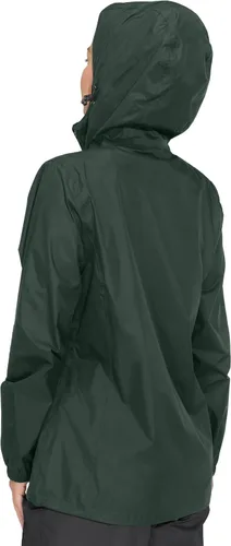Vista 2 de Little Donkey Andy Women's Packable Waterproof Hooded Rain Jacket verde bosque oscuro