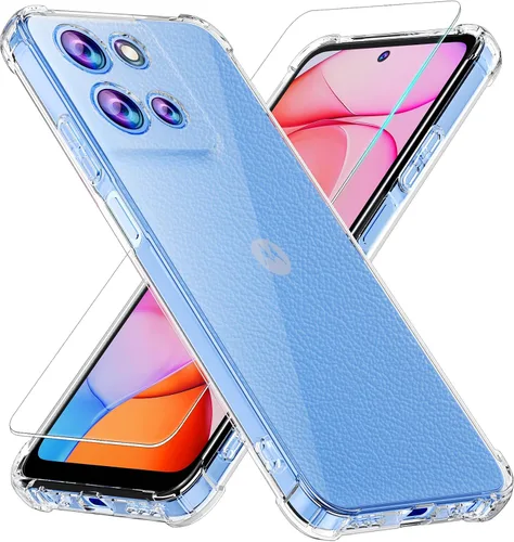 Vista 17 de Funda 5G para Motorola Moto G Stylus 2025/2026 con protector de pantalla de vidrio templado, TPU suave y flexible, ajuste delgado, a prueba