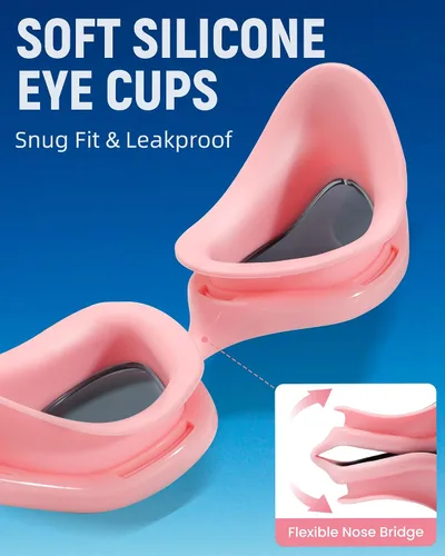 Vista 3 de Keary Gafas de natación para adultos para hombres y mujeres, gafas de natación para jóvenes, protección UV, antivaho, gafas de agua para piscina