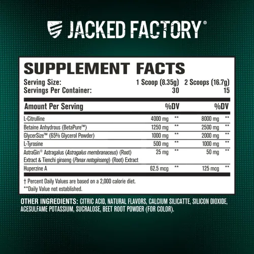 Vista 7 de Jacked Factory Pumpsurge - Preentrenamiento libre de cafeína para hombres y mujeres - Potenciador nootrópico y preentrenamiento sin estimulantes
