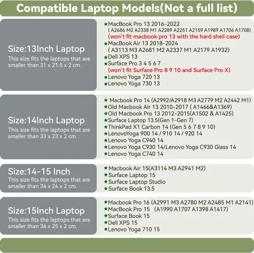 Vista 2 de Funda para portátil Benfan de 13 pulgadas, compatible con el nuevo MacBook Air 13 de 2024, nuevo MacBook Pro 13, Dell XPS 13 con bolsa pequeña