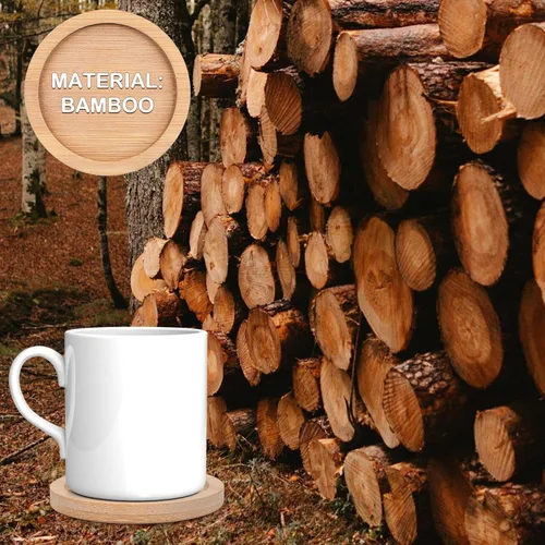 Vista 3 de 6 posavasos de bambú Estera de taza de bambú almohadillas de té de madera platillo de café platillo cerveza platillos posavasos posavasos vino