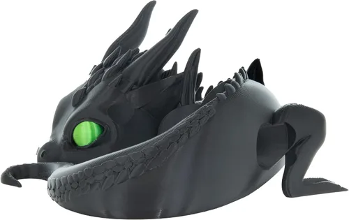 Vista 9 de Costume Wizard Soporte Dragon para Echo Dot 4ª/5ª generación, 3D impreso Dragon Amazon Echo altavoces de escritorio, soporte para Echo Dot 5ª Negro