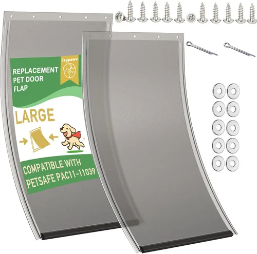Vista 7 de Solapas grandes de repuesto para puerta con soporte de metal, tornillos y arandelas de acero inoxidable 304, compatibles con PetSafe Freedom