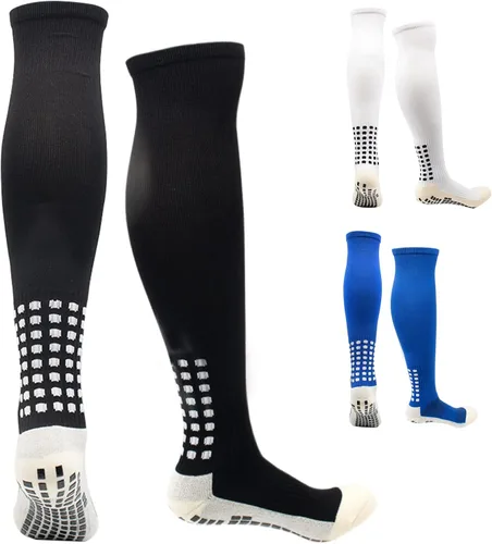 Vista 5 de Calcetines de fútbol para hombre antideslizantes para la rodilla antideslizantes para fútbol baloncesto deportes agarre 3 pares
