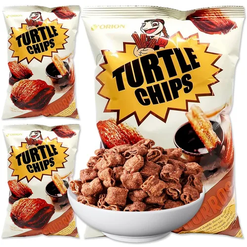 Vista 10 de K-Munchies Orion Turtle Chips – Bolsa grande coreana con sabor a pollo caliente carbonara de 3 x 5.64 oz, tamaño fiesta, sabrosos, crujientes