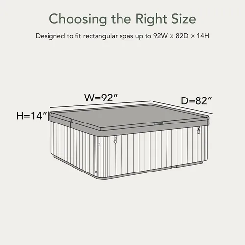 Vista 2 de Covermates Ultima - Funda rectangular para bañera de hidromasaje, protector de spa resistente para todo tipo de clima, resistente a desgarros