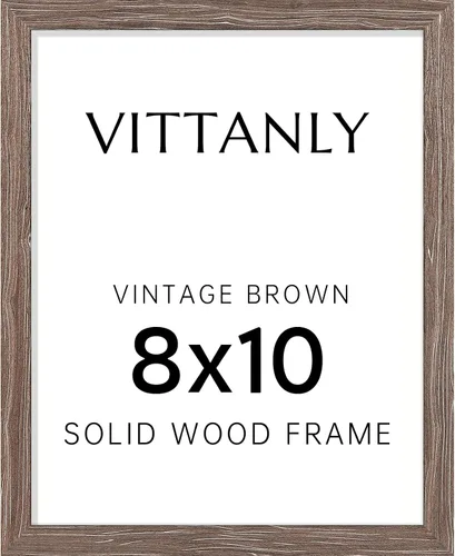 Vista 96 de Vittanly - Marco de fotos de 4 x 6 pulgadas de madera maciza con plexiglás, incluye paspartú de 3,5 x 5, para colgar en la pared o poner sobre una