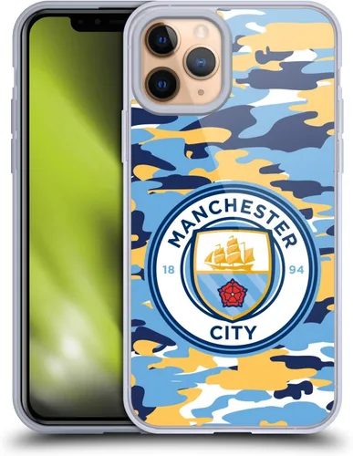 Vista 161 de Head Case Designs Funda de gel con licencia oficial del Manchester City Man City FC Blue Moon Badge Camou [protección de grado militar] compatible