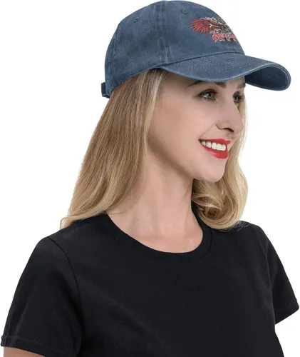 Vista 3 de Cowboy Hat Trendy Hats for Man and Women Djustable Four Season Outdoor Baseball Cap of Hell Skull with Angel Navy Blue