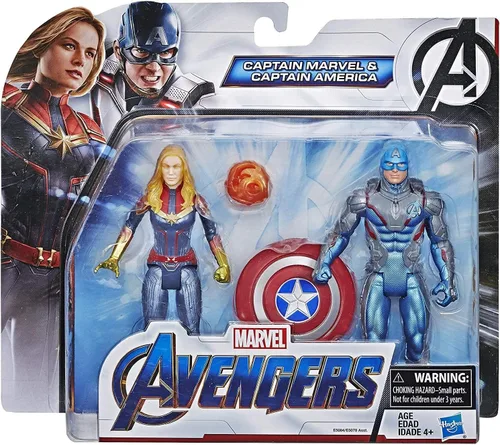 Vista 2 de Marvel Avengers: Endgame Captain America & Captain 2 Pack Personajes de Cinematic Universe Mcu Movies