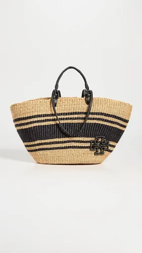 Vista 2 de Tory Burch Cesta de paja a rayas Ella para mujer