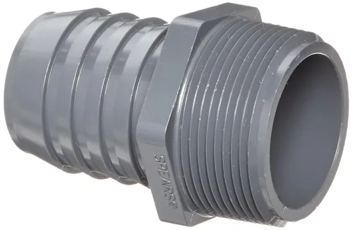 Vista 5 de Spears Serie 1436 Conexión de Tubo de PVC, Adaptador, Cédula 40, Gris, 1/2" con Púas x NPT Macho
