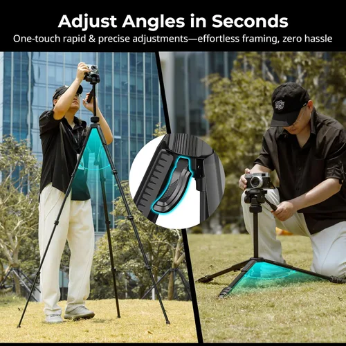 Vista 3 de SmallRig Soporte de trípode para cámara de 71" AP-21, trípode de viaje para iPhone y cámara para Canon para Nikon con soporte para teléfono y bolsa