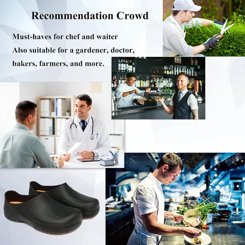 Vista 7 de Zapatos de chef antideslizantes para hombres zapatos profesionales antideslizantes impermeables para enfermeras para cocina restaurante hospital