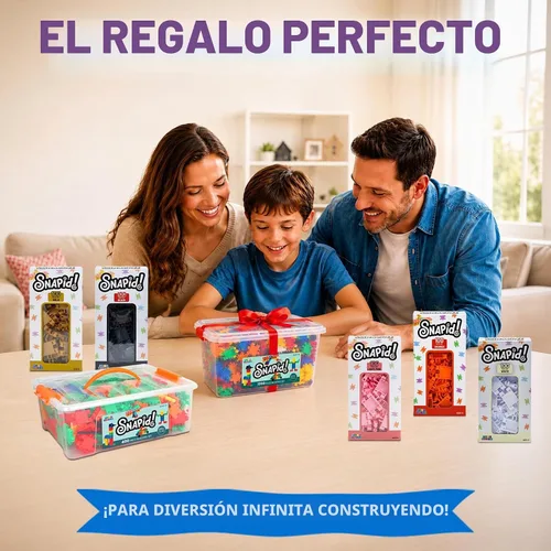 Vista 8 de Snapid Building Bricks - Juego de 400 piezas de juguetes de conexión, juego de bloques coloridos fuertes y duraderos con almacenamiento, bloques