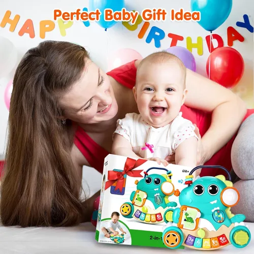 Vista 6 de WITALENT Juguetes para bebés de 6 a 12 meses, piano de dinosaurio, música, juguetes iluminados para niños de 1 año, juguetes infantiles para 7, 8