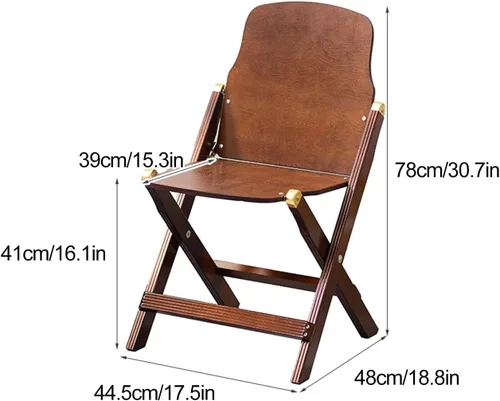Vista 3 de Silla de comedor plegable de mediados de siglo, sillas plegables de madera maciza, silla de gravedad cero para patio, porche, fiesta, evento (negro)