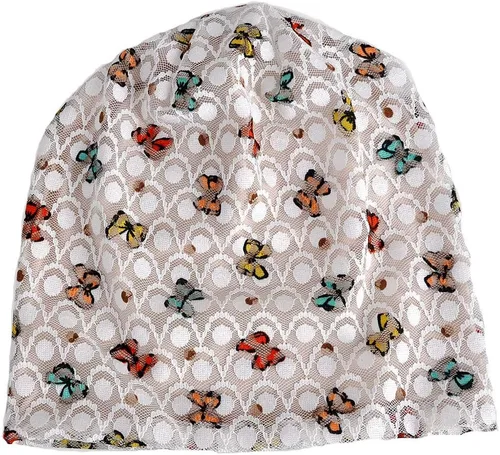 Vista 3 de MaxNova - Gorro de encaje de algodón tipo turbante ideal para dormir y para pacientes recibiendo quimioterapia