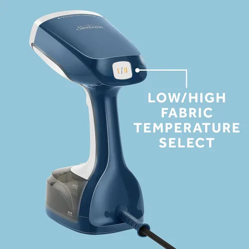 Vista 4 de Sunbeam 1200W Vaporizador de mano para ropa con explosión de vapor, configuración de vapor dual, calentamiento rápido de 30 segundos, accesorio