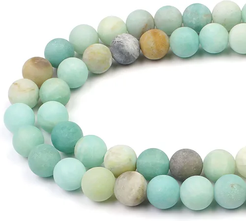 Vista 12 de MJDCB Cuentas de Turquesa Africana Natural Redondas Piedras Sueltas para Hacer Joyas Pulsera Collar Accesorio DIY 15" (4mm)