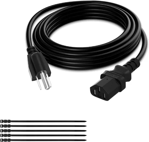 Vista 15 de Elecan Cable de alimentación de repuesto de 3 clavijas de 50 pies, cable de alimentación flexible y duradero a prueba de calor para dispositivos CA