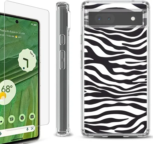 Vista 14 de Funda a prueba de golpes compatible con Google Pixel 6a, con protector de pantalla de vidrio templado, libro de composición