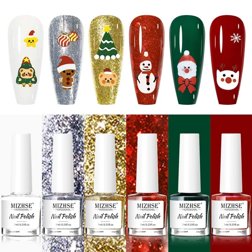 Vista 11 de MIZHSE - Juego de esmaltes de uñas de secado rápido, esmalte de uñas de colores brillantes de alto brillo