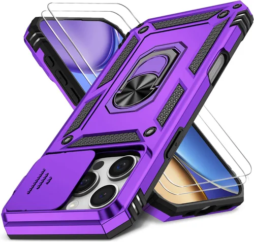 Vista 36 de Funda HakkTaoo para iPhone 13/iPhone 14 de 6.1 Pulgadas con Funda Deslizante para Cámara + Protector de Pantalla (2 Paquetes), Funda Protectora a