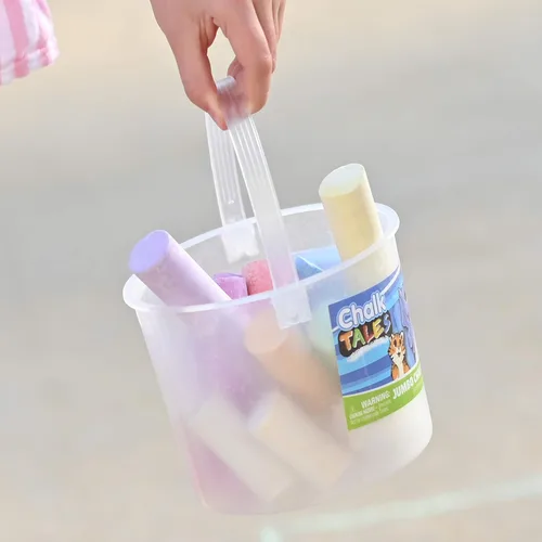 Vista 4 de Sunny Days Entertainment Juego de tizas para acera para niños con almacenamiento, lavable, de colores gigantes para jugar al aire libre y arte
