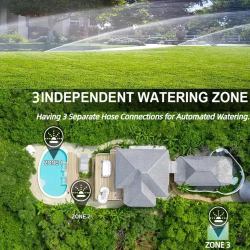 Vista 8 de Temporizador de agua para manguera de jardín al aire libre, temporizador de rociador para grifo de jardín con modo de retardo
