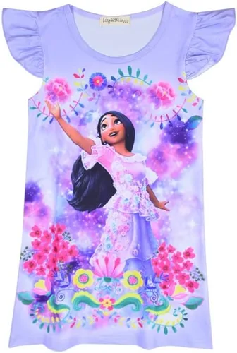 Vista 2 de Vestido de niña pequeña de manga corta cuello redondo sin mangas