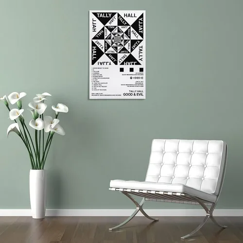 Vista 5 de Tally Hall - Póster en lienzo para portada de álbum Good & Evil para habitación, regalo estético, estilo marco, 12 x 18 pulgadas (11.8 x 17.7 in)