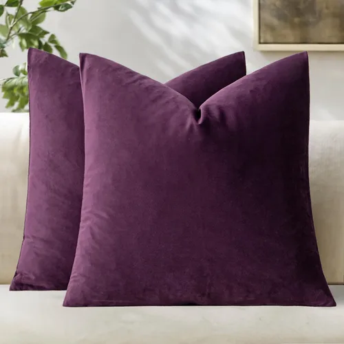 Vista 100 de MIULEE Paquete de 2 fundas de almohada de terciopelo decorativas rectangulares lumbares, fundas de cojín suaves sólidas para sofá, sofá, dormitorio