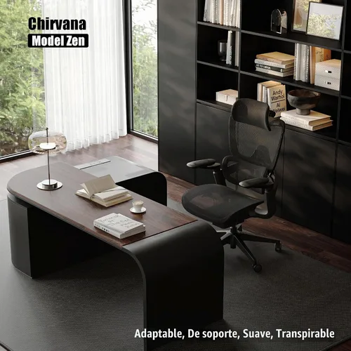 Vista 7 de Silla de oficina ergonómica, silla de computadora de malla,Silla de escritorio para el hogar Negro